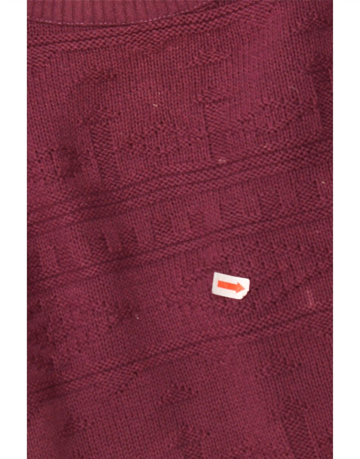 VINTAGE Herre Crew Neck trøje Sweater Large Burgundy