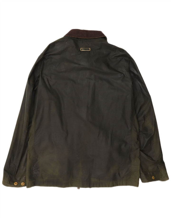 Barbour Herre vokset bomuldsjakke UK 40 Stor Khaki Colourblock