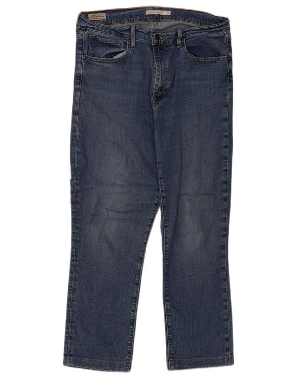 Levi's Womens 724 High Rise Straight Jeans W32 L25 Blue Lyocell
