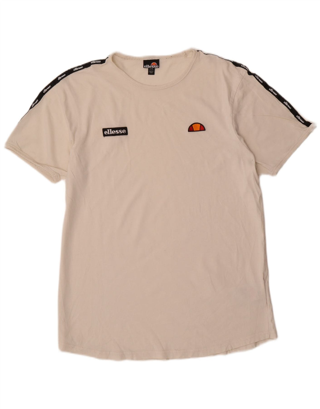 Ellesse Herre Grafisk T-Shirt Top XL Off White Bomuld
