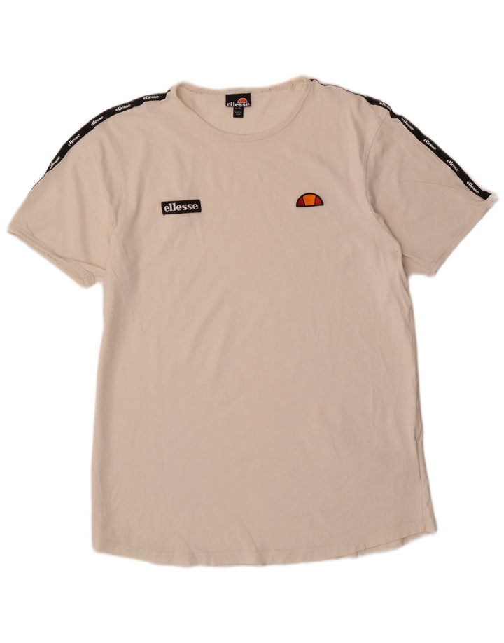 Ellesse Herre Grafisk T-Shirt Top XL Off White Bomuld