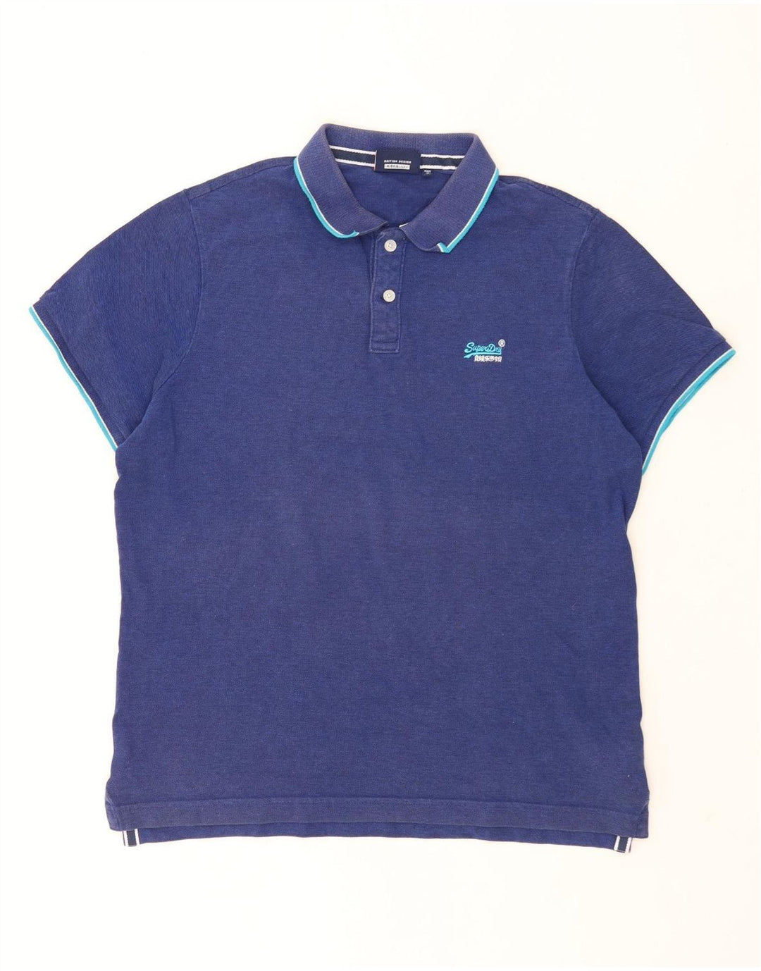 Superdry herre poloshirt 3XL blå bomuld