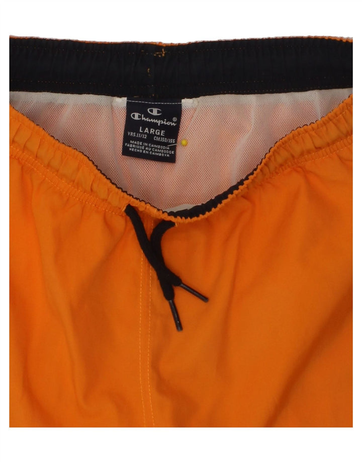 CHAMPION Boys Graphic Sport Shorts 11-12 Years Large  Orange Polyester Vintage Champion and Second-Hand Champion from Messina Hembry 