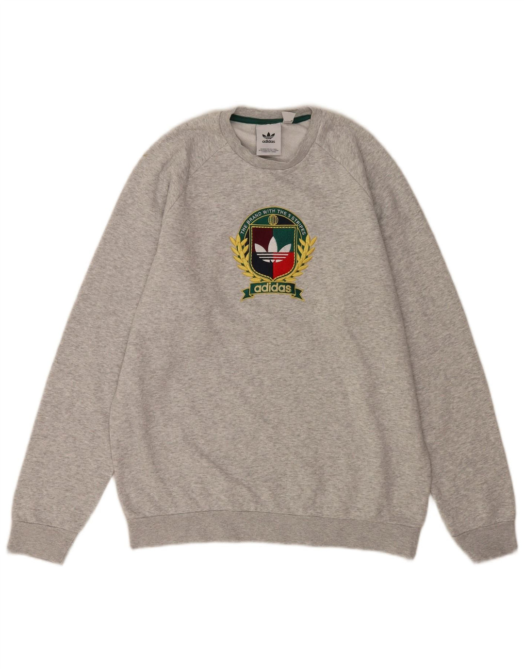 Adidas grafisk sweatshirt til mænd mellem grå bomuld