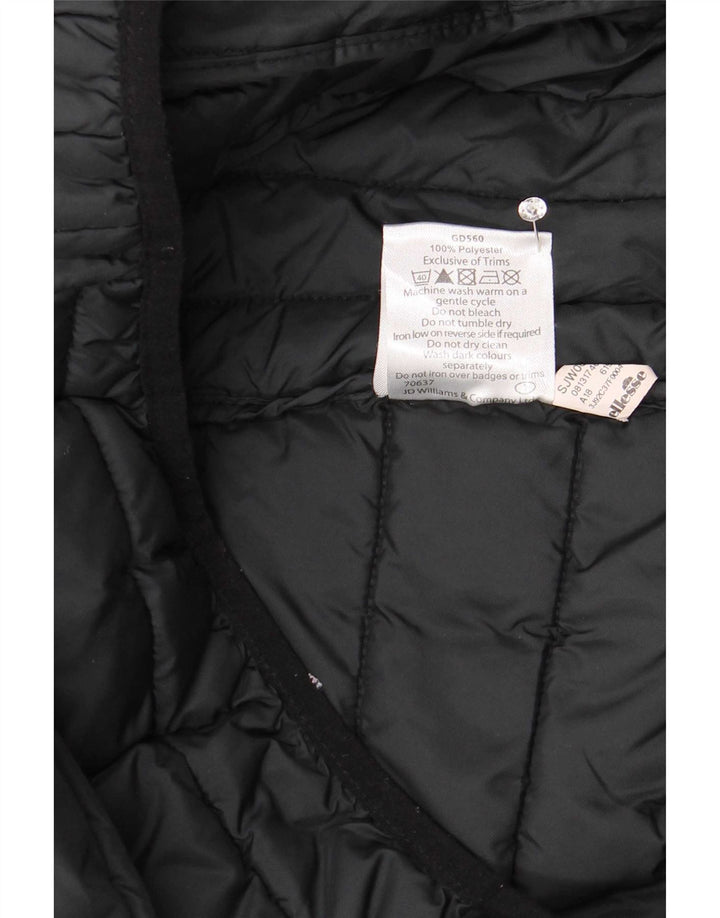 Ellesse Dame Hætte Polstret Jakke UK 24 4XL Sort Polyester