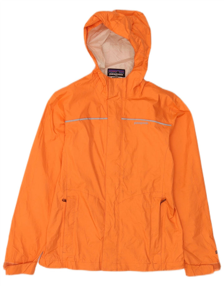 Patagonia drenge regnjakke med hætte 9-10 år orange polyamid