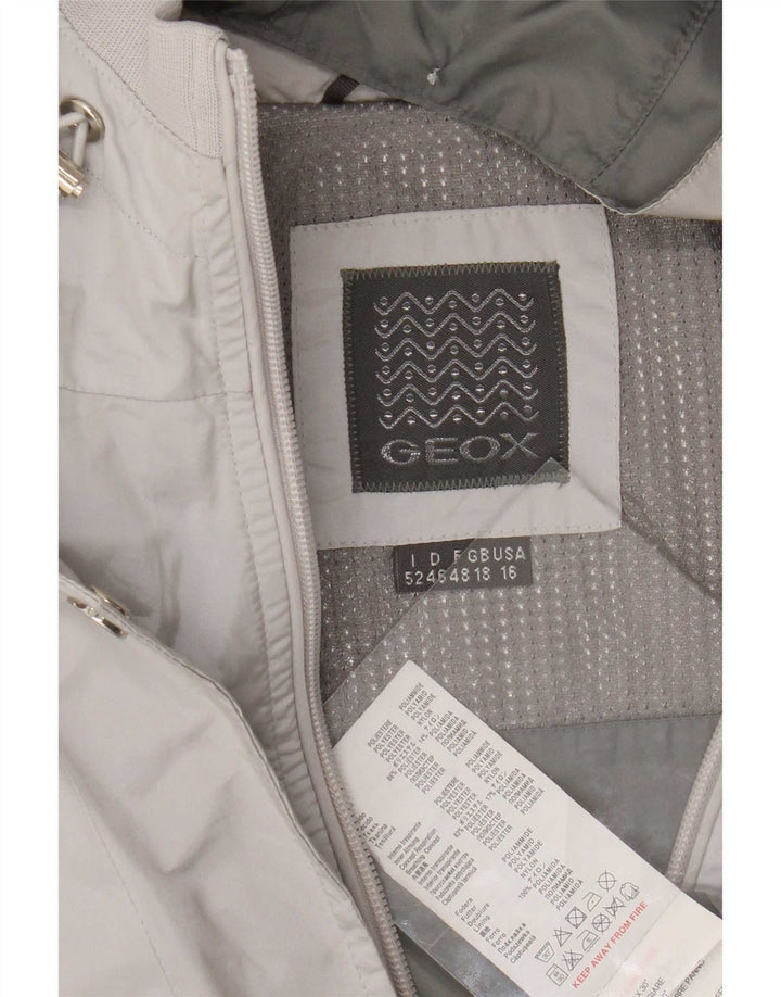 Geox Womens Respira Hooded Utility Jacket UK 18 XL Grå Polyester