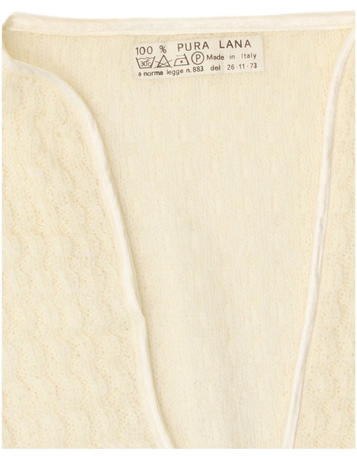 Vintage dame cardigan sweater UK 16 Large Off White Uld