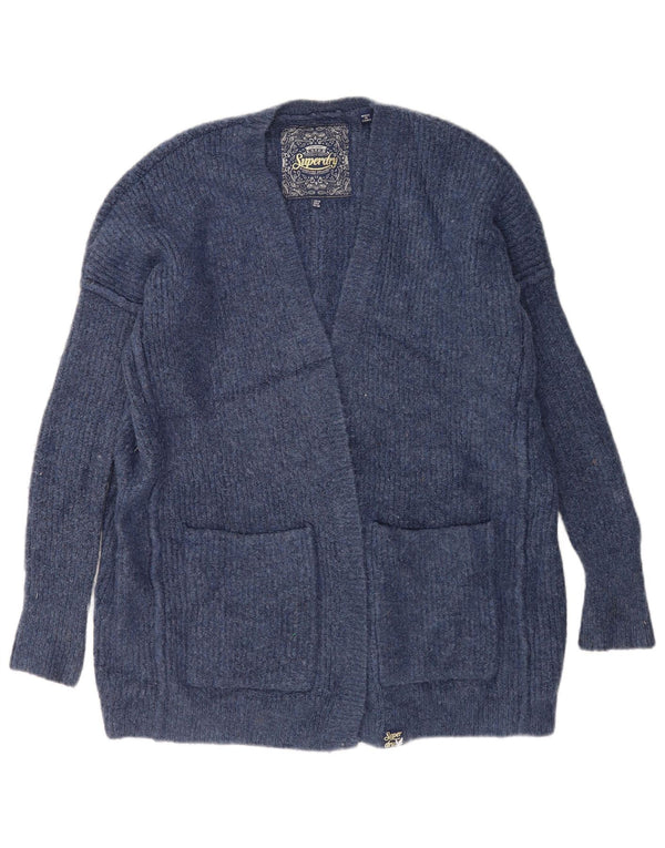 Superdry oversize cardigantrøje til kvinder UK 10 Lille blå akryl