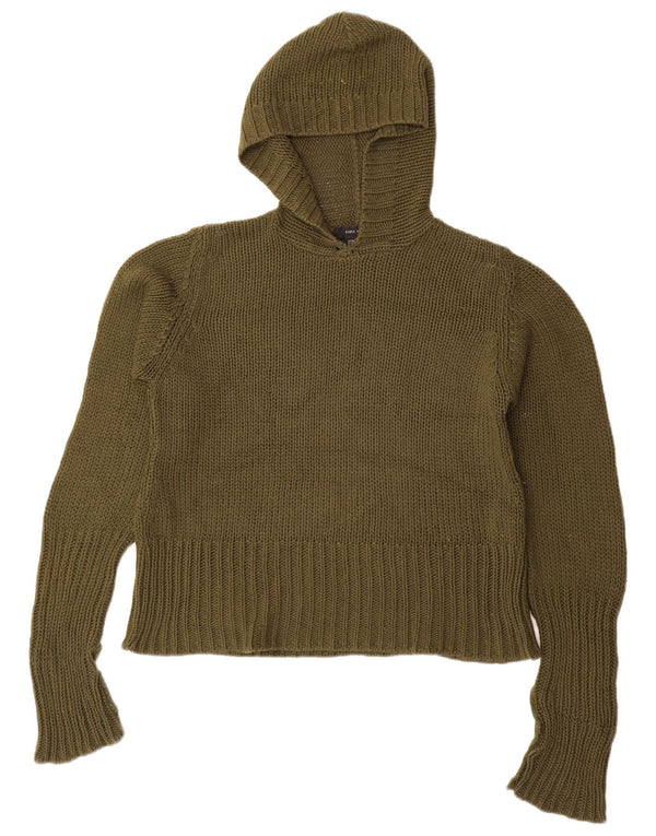 Zara Dame hættetrøje oversize sweater UK 14 Medium Grøn Akryl