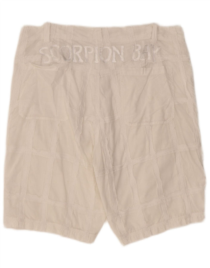 Scorpion Bay Herre grafiske chinoshorts W33 Medium hvid ternet bomuld