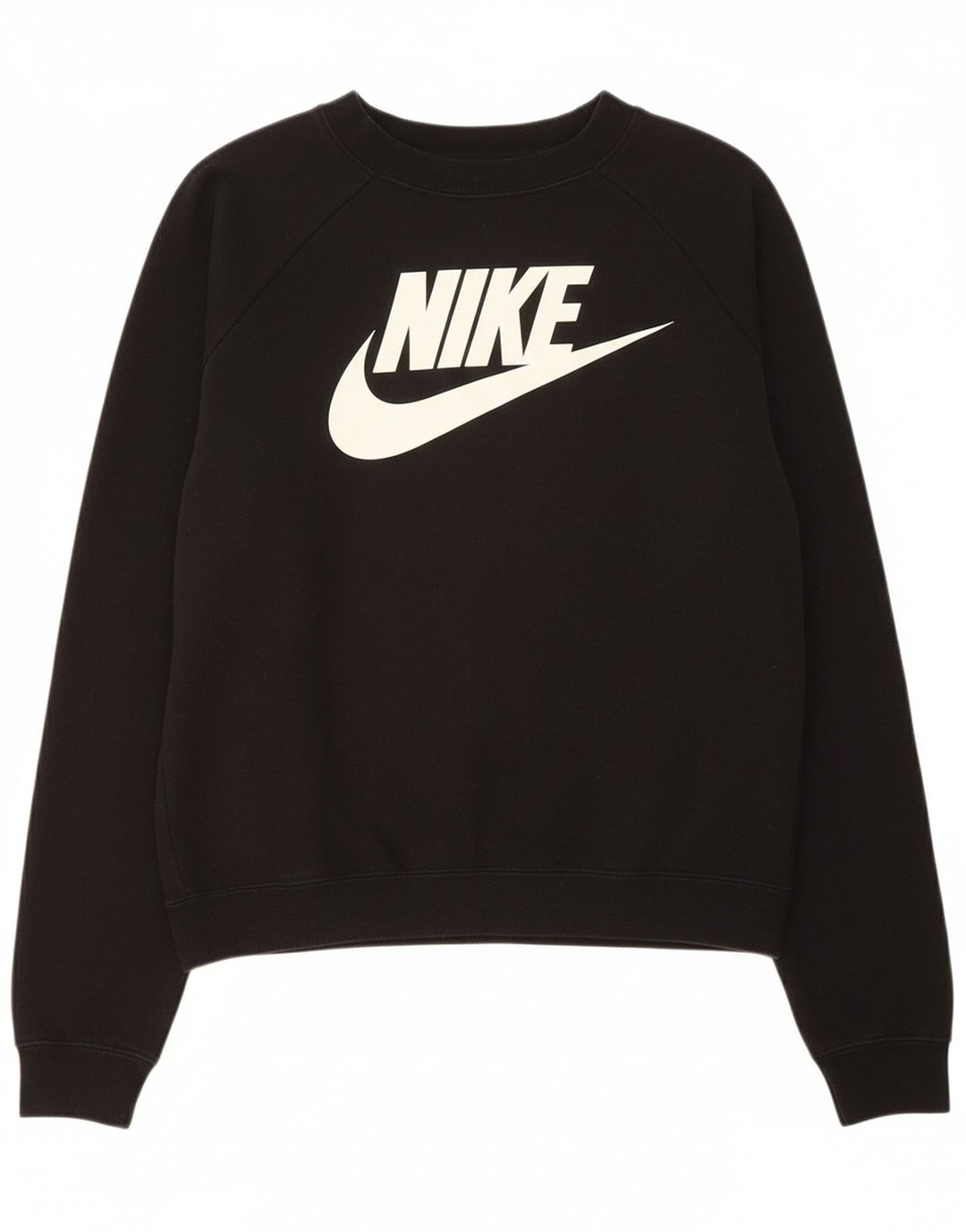 NIKE Womens Oversized Graphic Sweatshirt Jumper UK 10 Small Black Cotton
