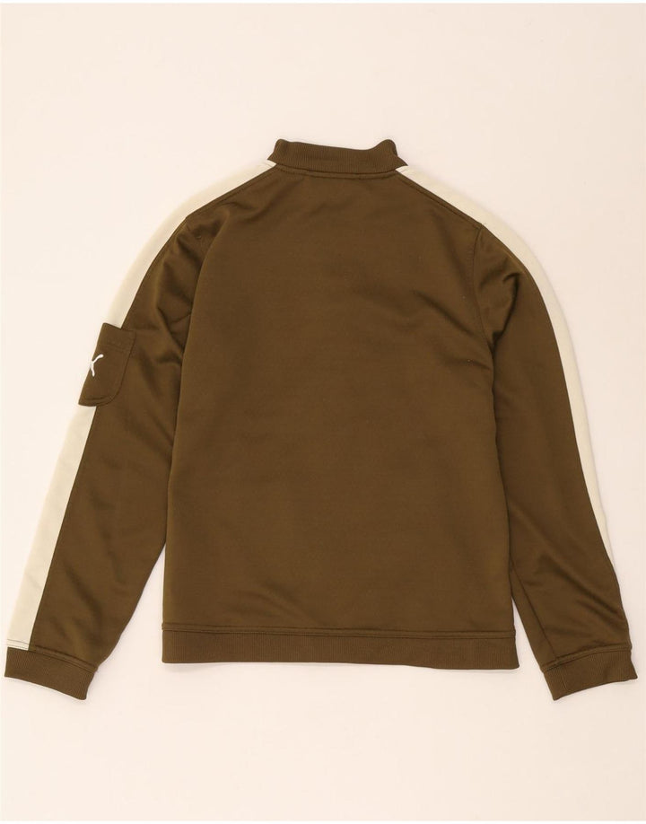 Puma fuld træningsdragt til kvinder UK 12 Medium Khaki Colourblock Polyester