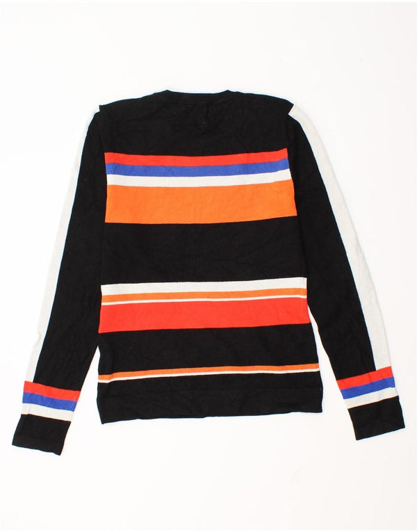 Karen Millen Dame Jumper Sweater UK 12 Medium Sort Stribet