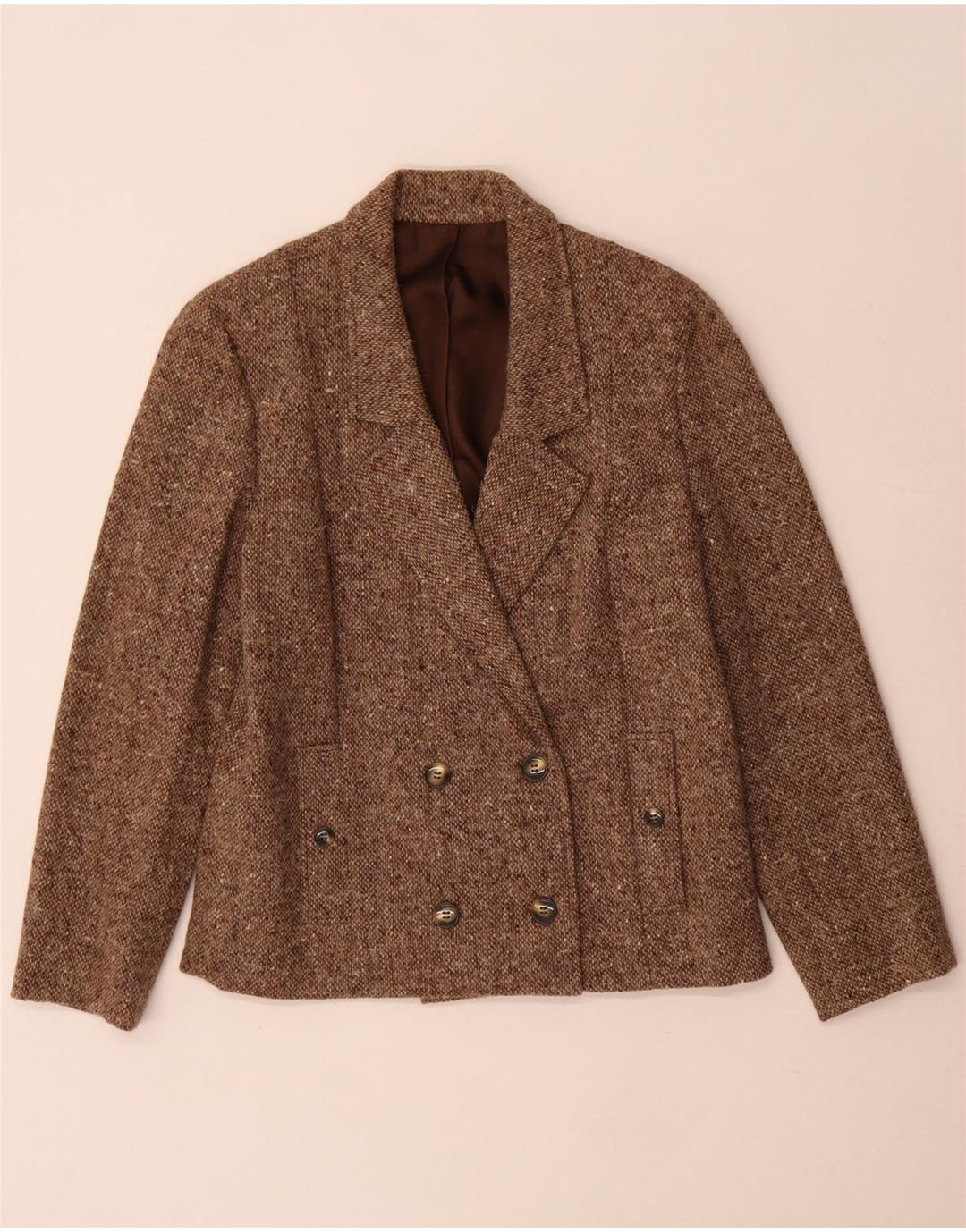 Vintage kvinders 2-delt nederdel Sæt Medium W24 Brun Flecked