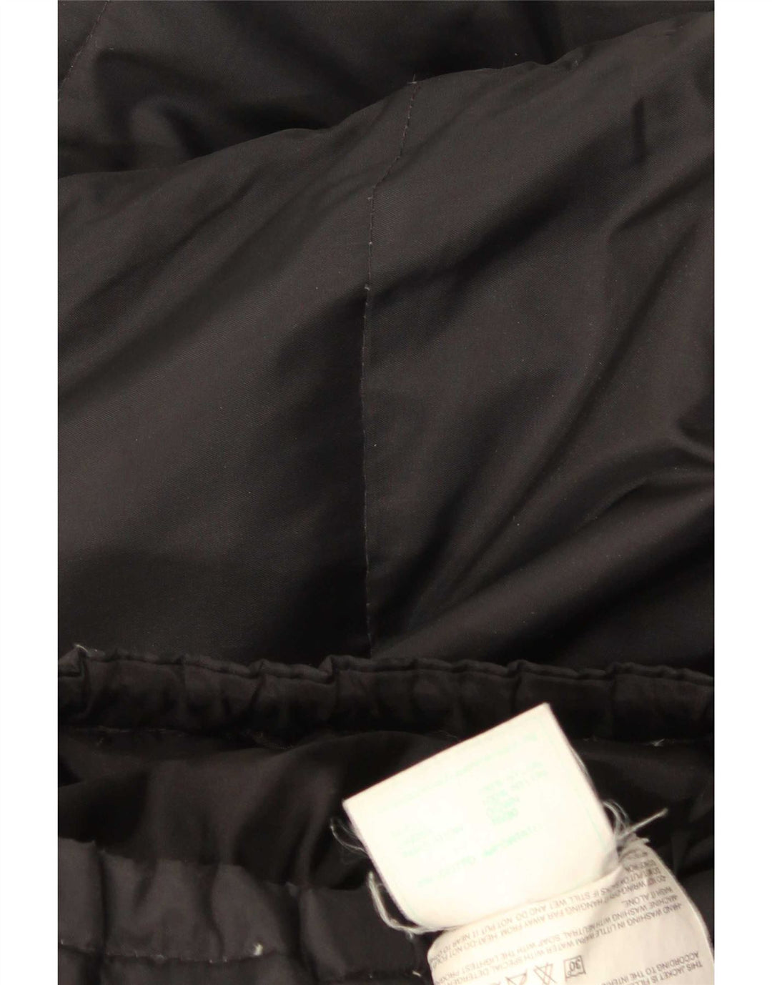 Vintage Dame Oversized Polstret Frakke UK 6 XS Sort Nylon