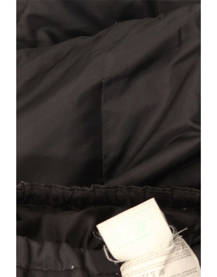 Vintage Dame Oversized Polstret Frakke UK 6 XS Sort Nylon
