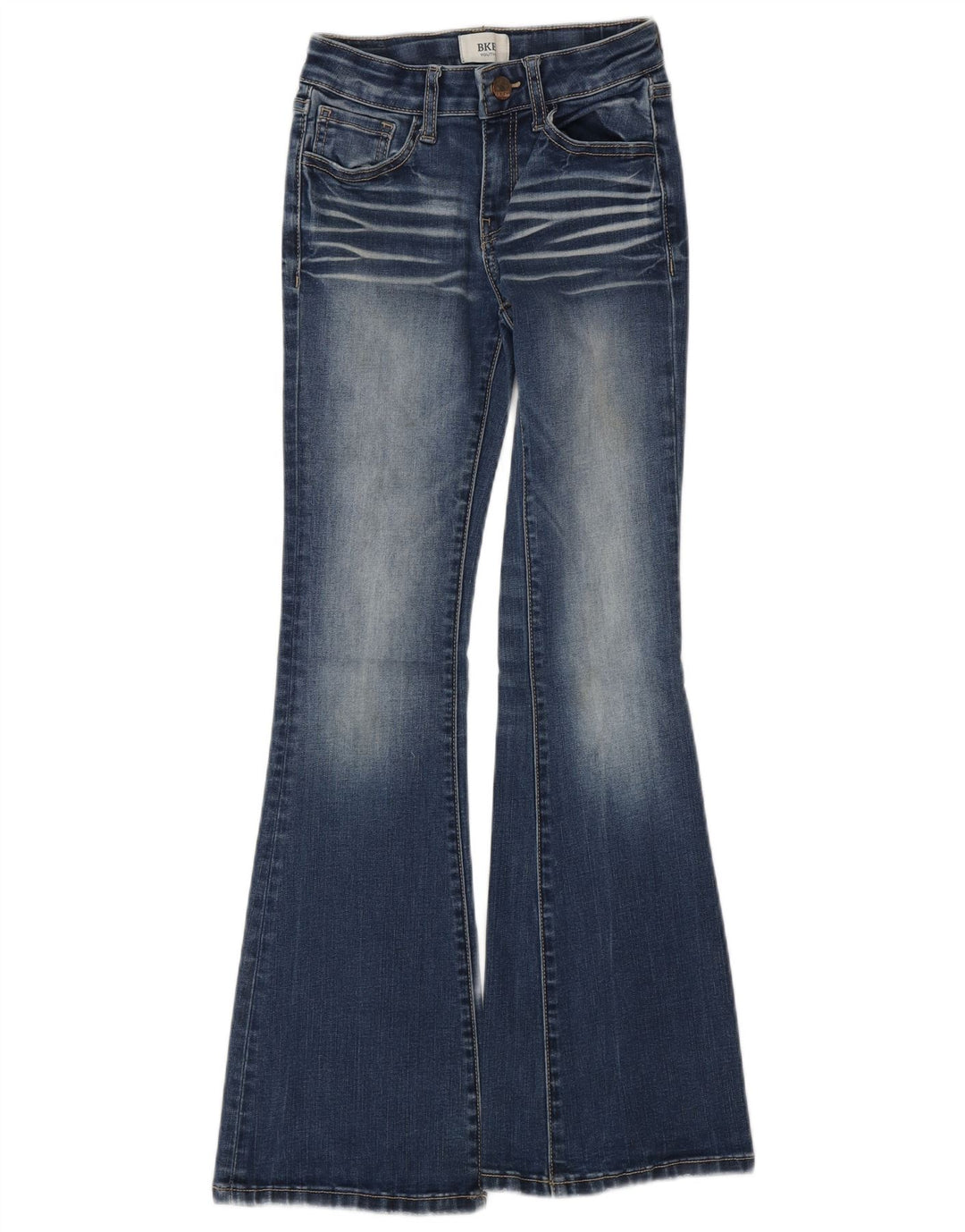 BKE Girls Long Flared Jeans 9-10 År B24 L28 Blå Bomuld