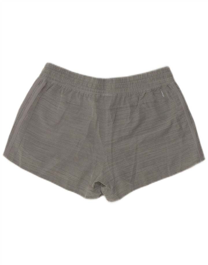 Adidas sportsshorts til kvinder UK 12/14 mellemgrå nålestribet polyester