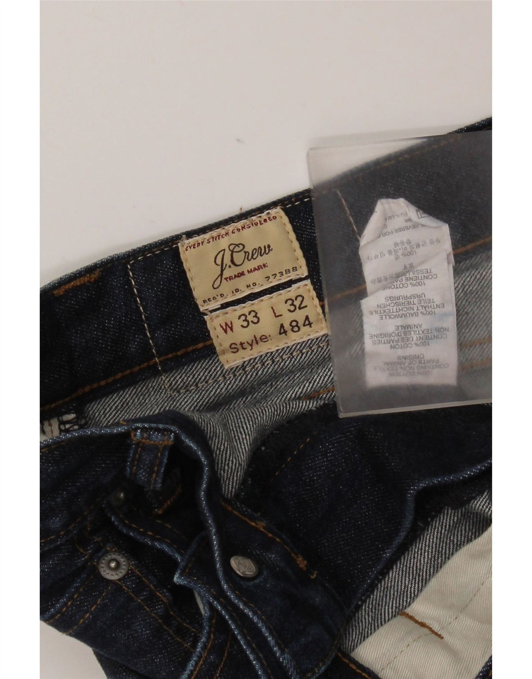 J. Crew Slim Jeans til mænd W33 L32 Marineblå bomuld