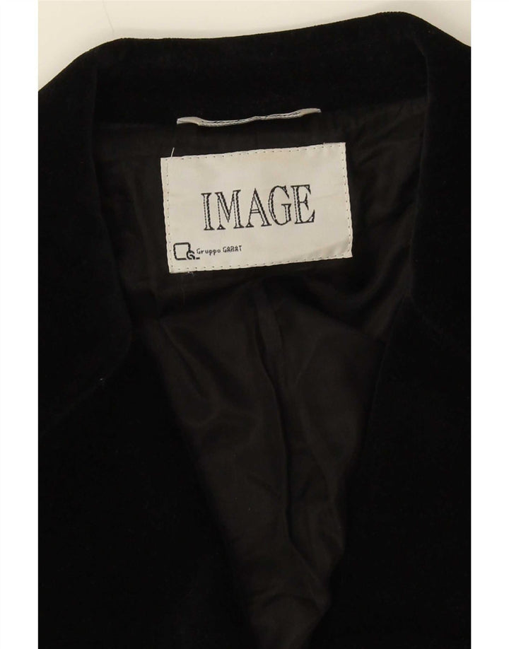 Vintage Dame 3-knaps Velvet Blazer Jacket UK 14 Medium Black