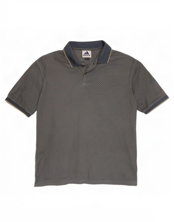 Adidas Polo Shirt til mænd, stor grå argyle/diamant bomuld