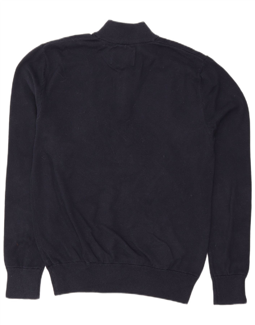 JACK WILLS Herre Zip Neck Jumper Sweater Medium Navy Blue Bomuld