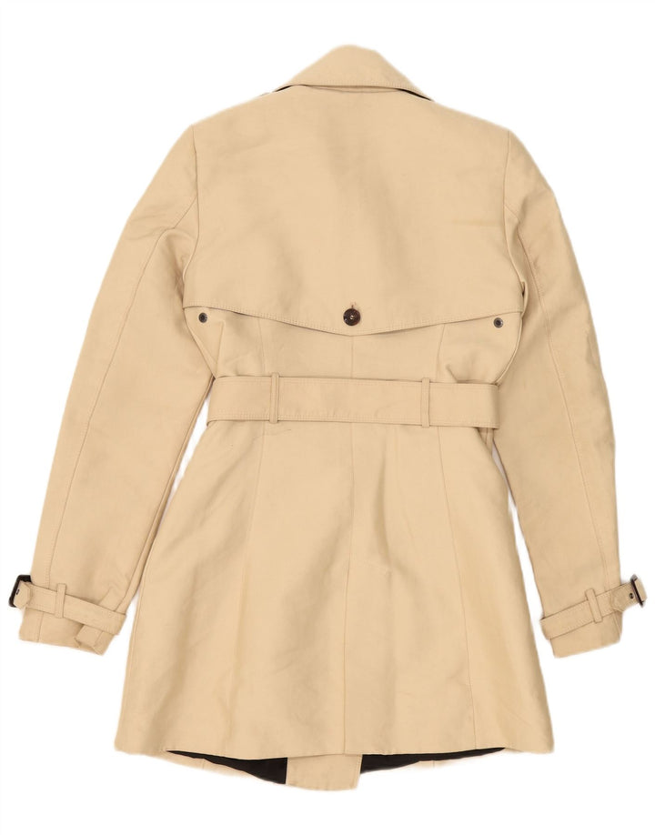 Zara Trench Coat til kvinder UK 6 XS Beige Polyester