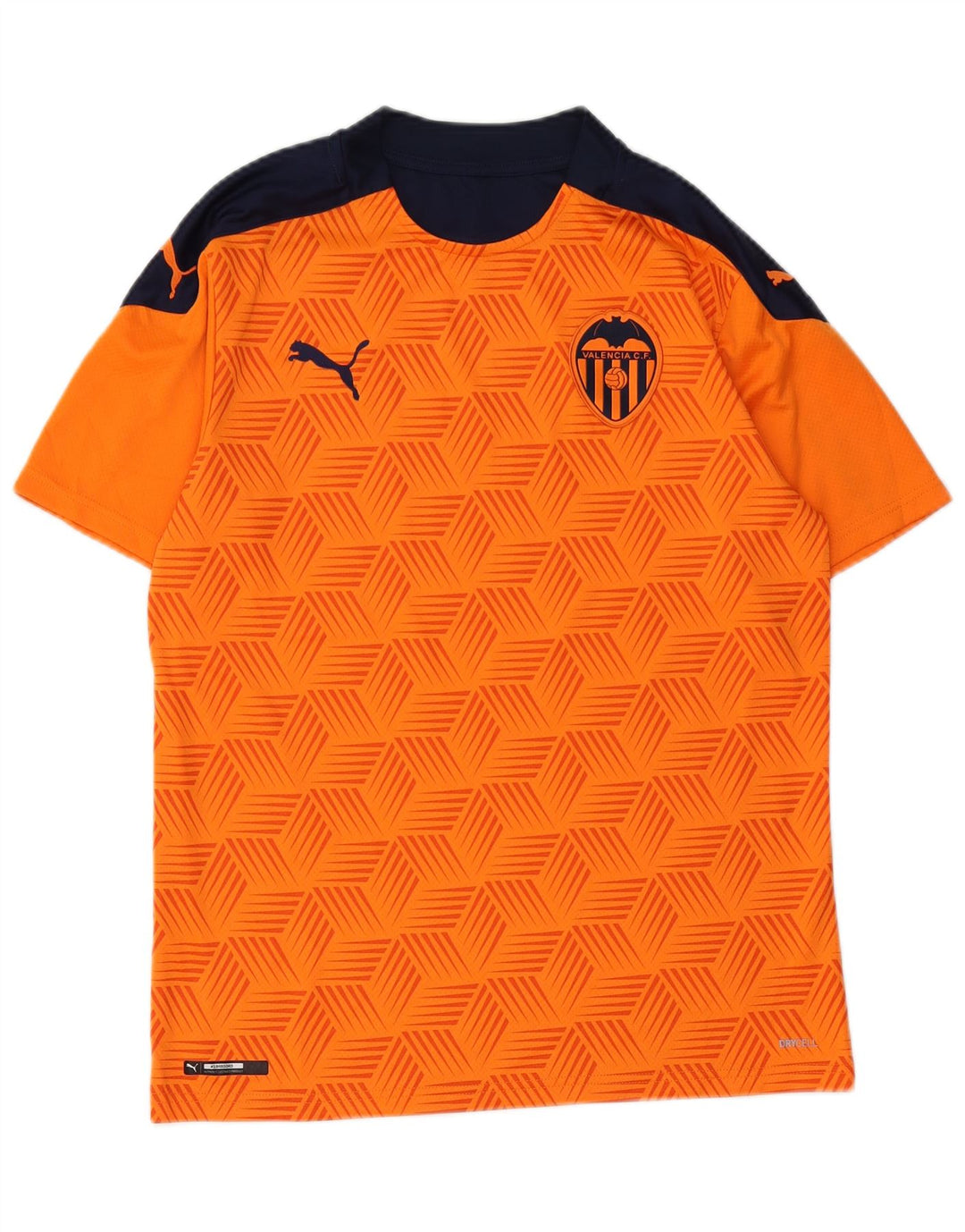 Puma Valencia T-Shirt Top Medium Orange Colourblock Polyester