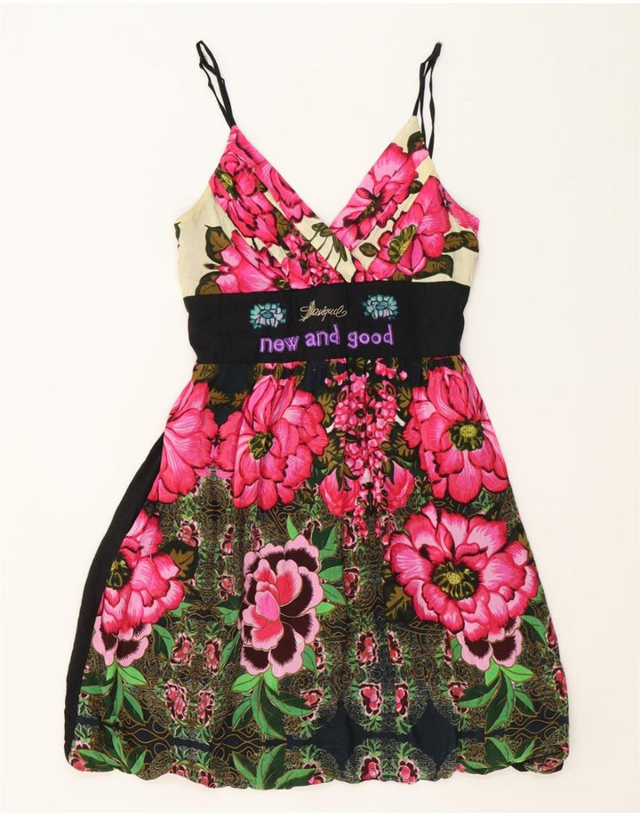 DESIGUAL Womens Graphic A-Line Dress EU 38 Medium Multicoloured Floral Vintage Desigual and Second-Hand Desigual from Messina Hembry 
