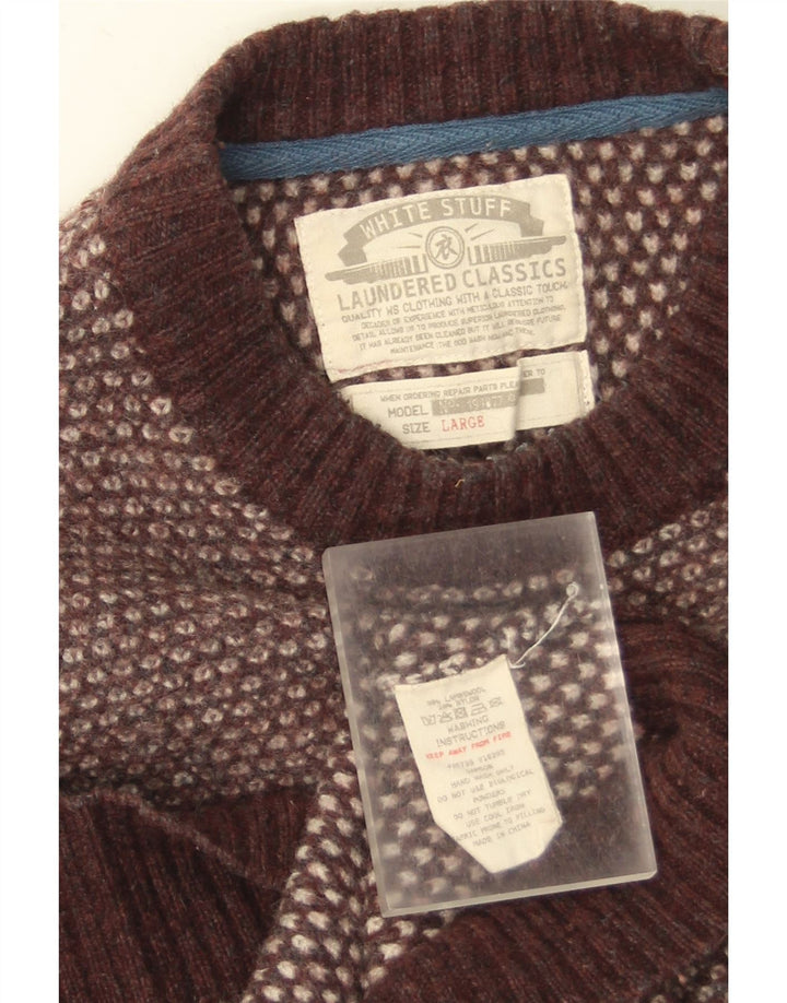 White Stuff Dame Crew Neck Jumper Sweater UK 14 Stor brun lammeuld