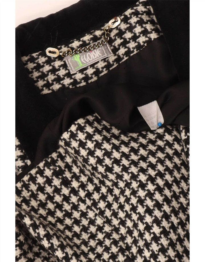 Egoiste Dame Blazer Jacket UK 14 Medium Black Houndstooth Classic