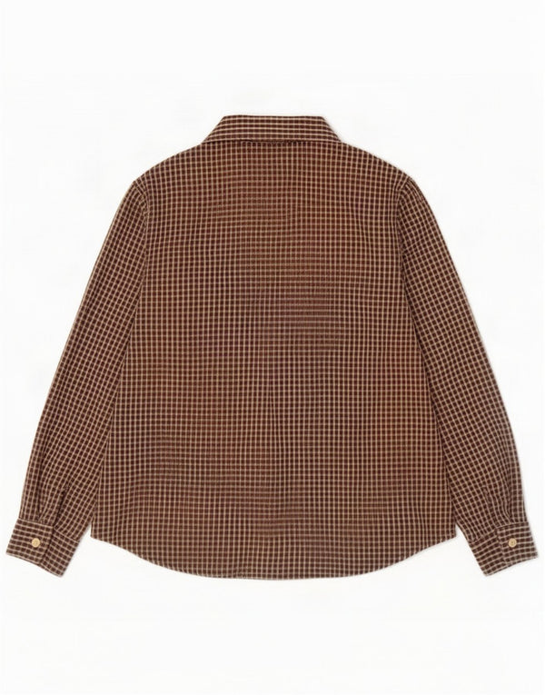 Vintage dame flannel skjorte UK 18 XL brun ternet bomuld