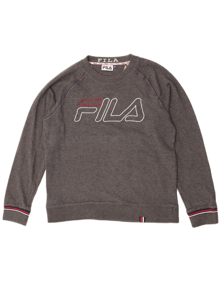 Fila Herre Grafisk Sweatshirt Jumper Medium Grå Bomuld