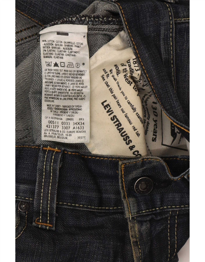 Levi's Herre 511 Slim Jeans W34 L34 Marineblå Bomuld