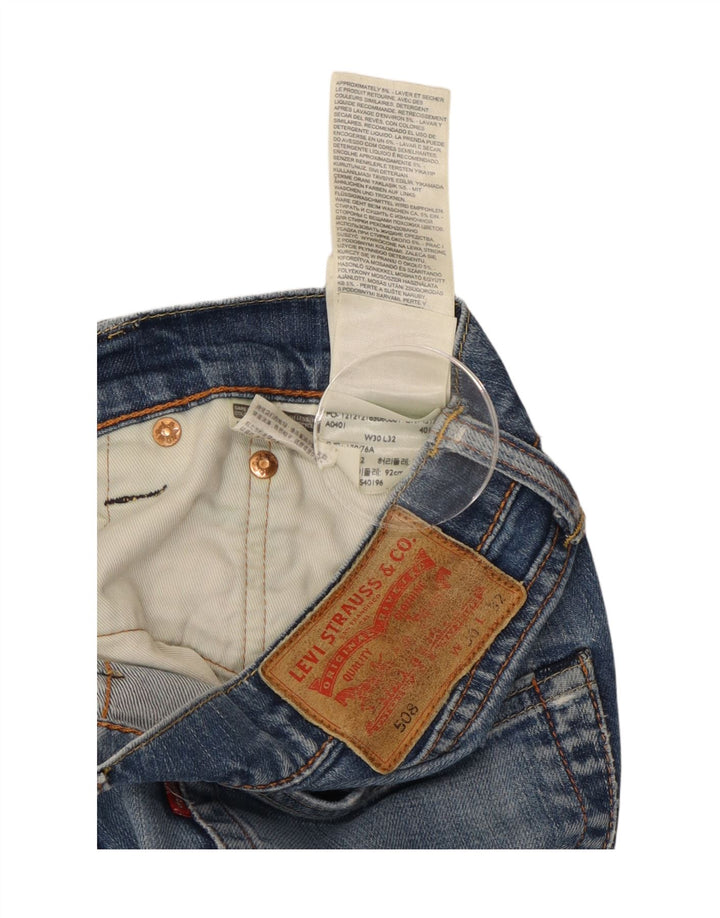 Levi's Womens 508 Regular Fit tilspidsede jeans W30 L25 blå bomuld