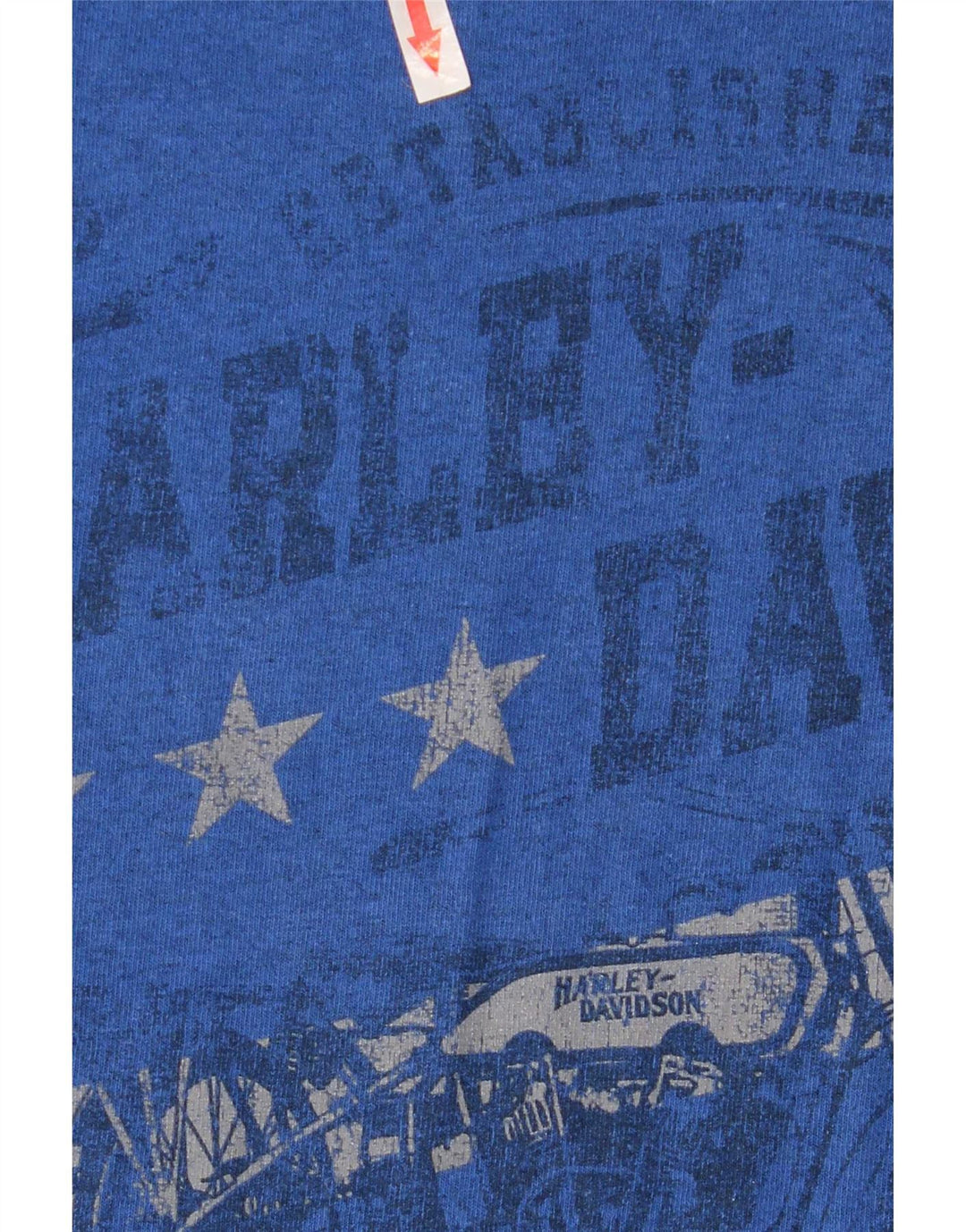 Harley Davidson Herre grafisk T-shirt top lille blå motorcykel