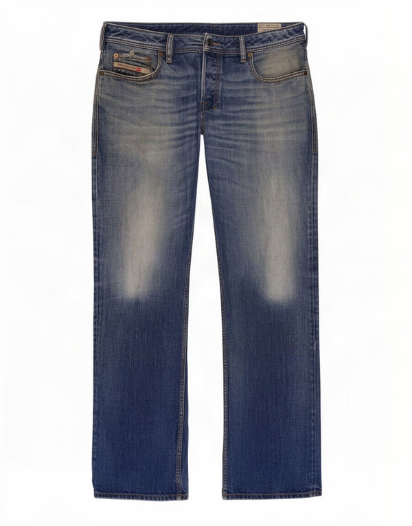 Diesel Herre Zatiny Regular Bootcut Jeans W34 L32 Blå Bomuld