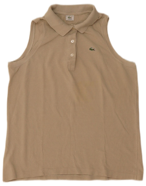 Lacoste Dame ærmeløs polo shirt størrelse 44 Large Beige