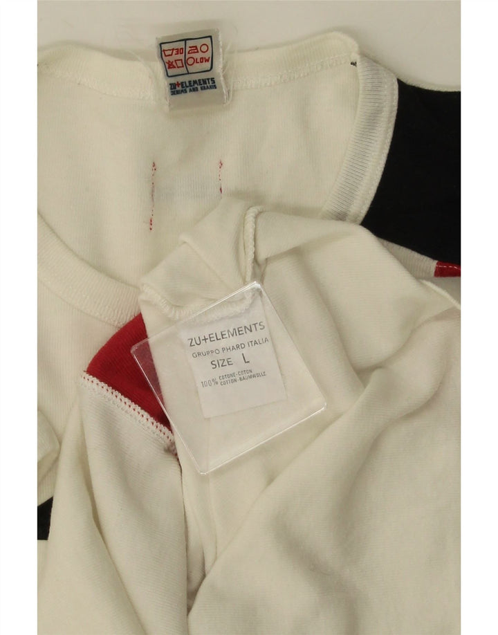 ZU ELEMENTS Herre grafisk T-shirt Top Stor hvid Colourblock Bomuld