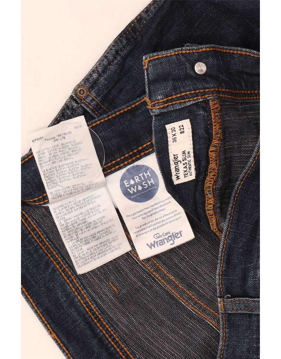 Wrangler Slim Jeans til mænd W36 L30 marineblå bomuld