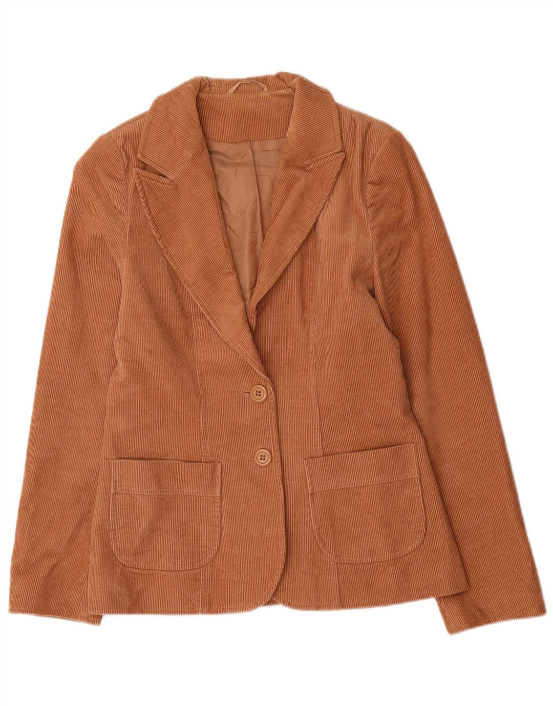 Topshop Dame 2-knaps Corduroy Blazer Jacket UK 10 Lille brun bomuld