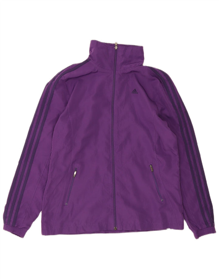 Adidas Dame Climalite Træningsdragt Topjakke UK 12 Medium Lilla Polyester