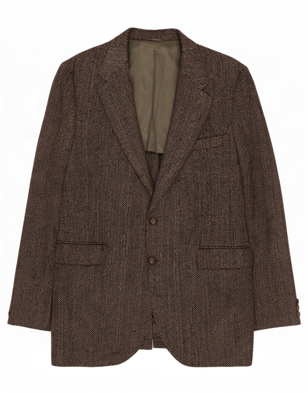 Harris Tweed Herre 2-knaps blazerjakke UK 40 Stor grå sildebensuld