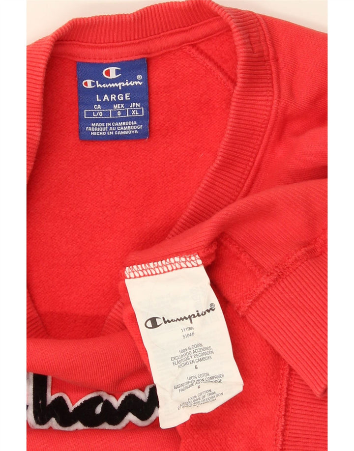 Champion Herre Grafisk Sweatshirt Jumper Stor Rød Bomuld