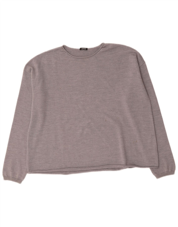 Aspesi Dame Boat Neck Jumper Sweater UK 16 Large Grey Wool