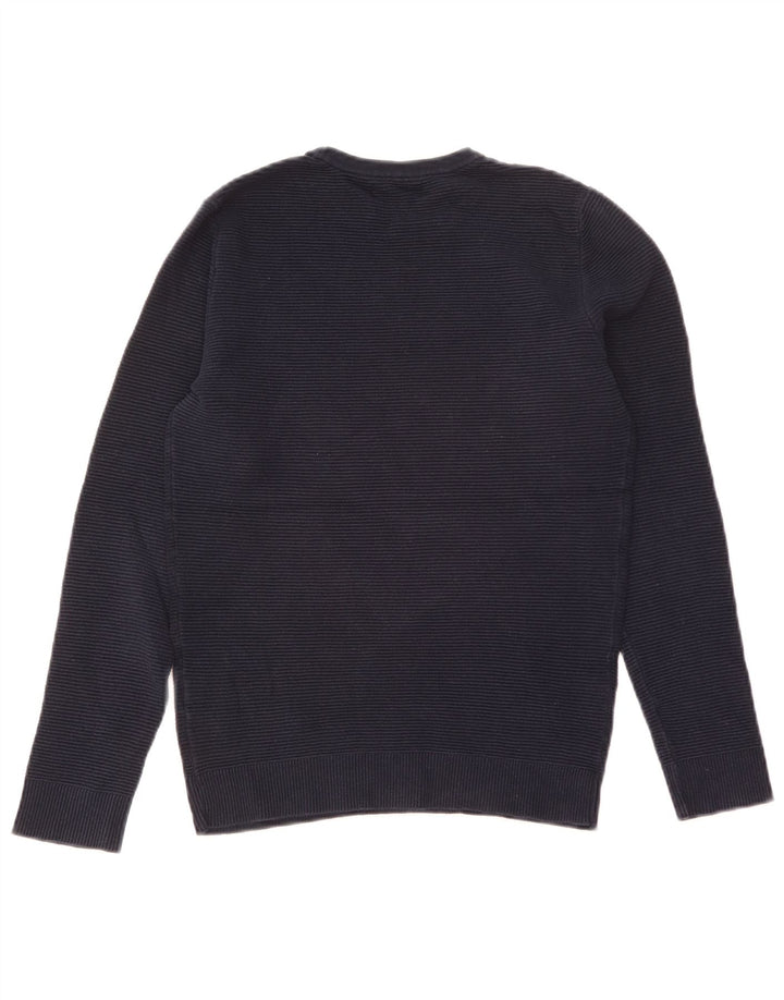 Zara Herre sweater med rund hals, lille marineblå bomuld