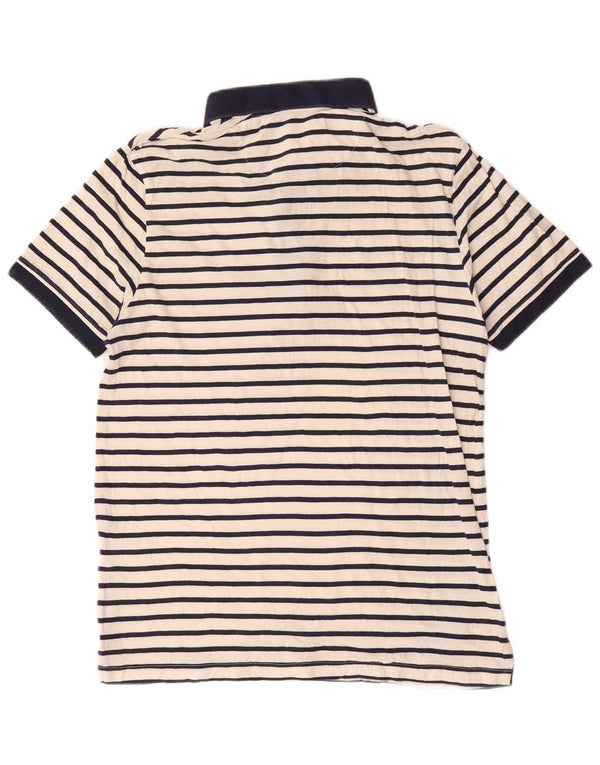 Lyle & Scott Rugby poloshirt til mænd Medium hvid stribet bomuld