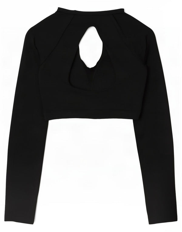Nike Dame Crop Top Langærmet UK 20 2XL Sort Polyester