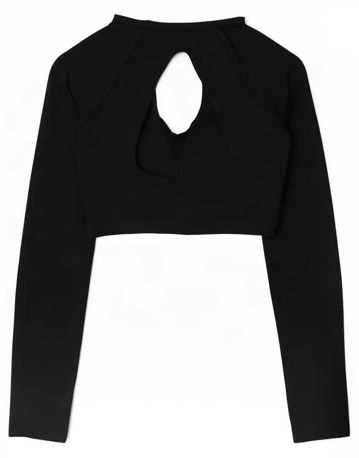 Nike Dame Crop Top Langærmet UK 20 2XL Sort Polyester